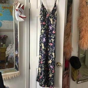 Flower dress navy dark blue